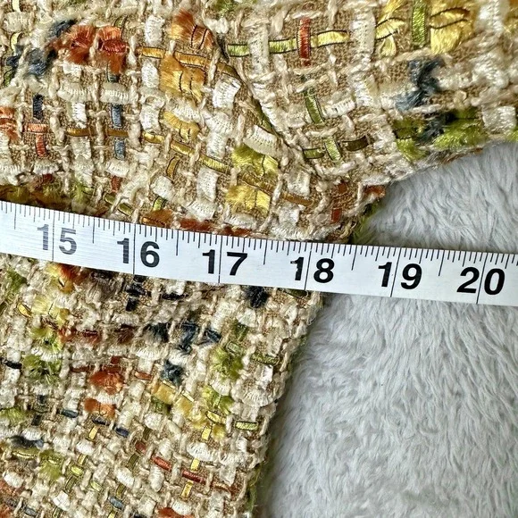 Lafayette 148 Boucle Tweed Cropped Jacket Women Small Wool Blend Multicolor Hook - Picture 6 of 13